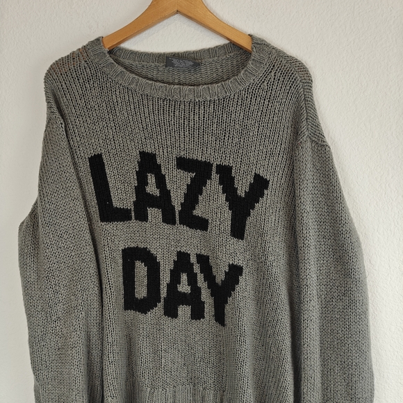 Wooden Ships “Lazy Day” Cozy Knit Sweater S/M Gray Mohair Blend Relaxed Fit - Picture 4 of 13